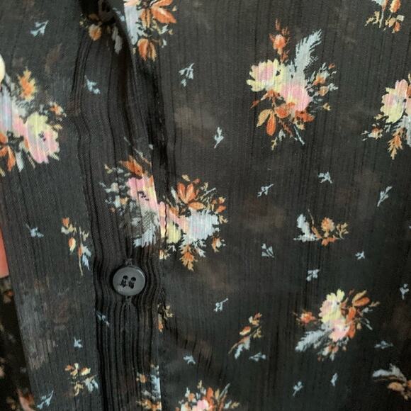 TOPSHOP Beaded Floral Ruffle Cuff Blouse | 6 - Picture 9 of 10